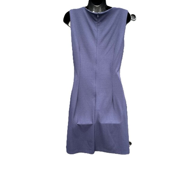 J. McLaughlin Sz Large Darcy Navy Catalina Cloth Herringbone Sleeveless Sheath - Picture 3 of 8